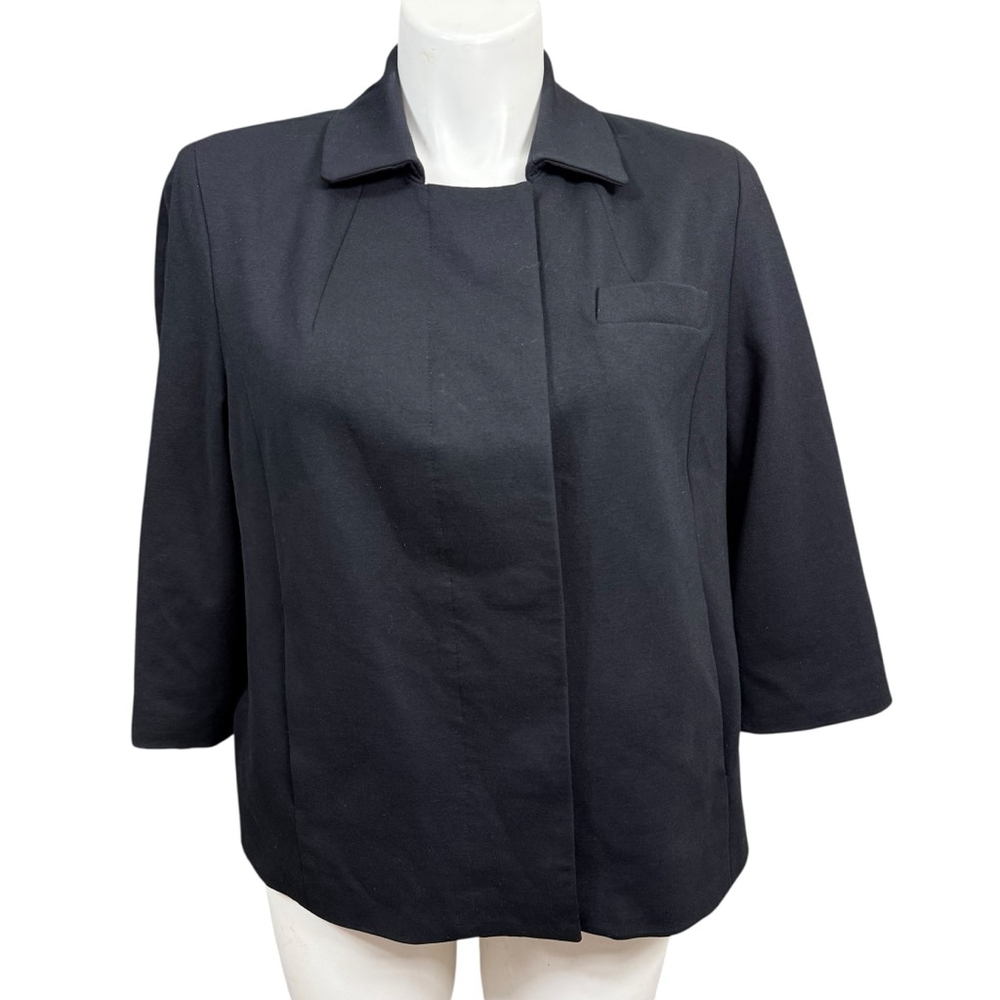 Talbots Black 3/4 Sleeve Blazer Jacket 16W
